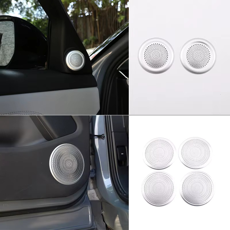 Owntycar Chrom Tür Lautsprecher Hochtöner Sound Cover Zierring für Land Rover Range Rover Evoque in Silber - Bild 3