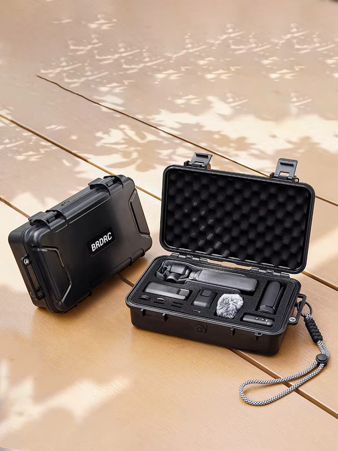 BRDRC Tragetasche für DJI Pocket 3, stoßdämpfende Hartschalen-Schutztasche in Schwarz - Bild 6