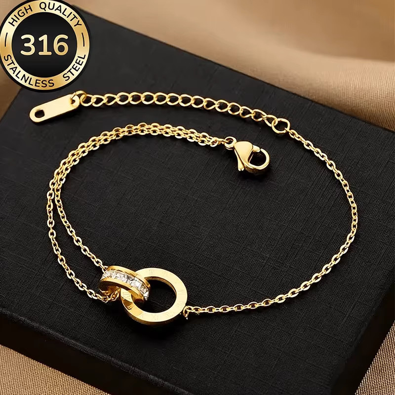 LUXUKISSKIDS Armband, vergoldetes Edelstahl, Zirkonia, Damen, Mädchen - Bild 2