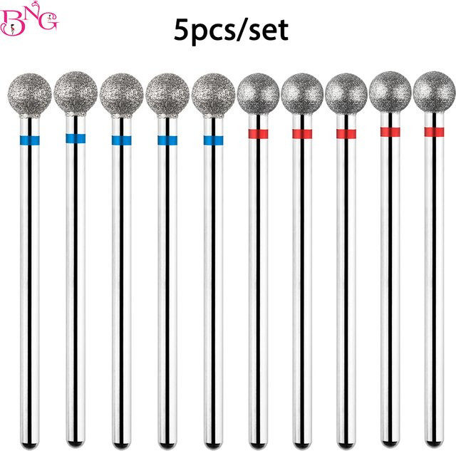 BNG Nagel Bohrer Bits, 5er-Set, Diamant Ball Kopf, Maniküre Werkzeug - Bild 1