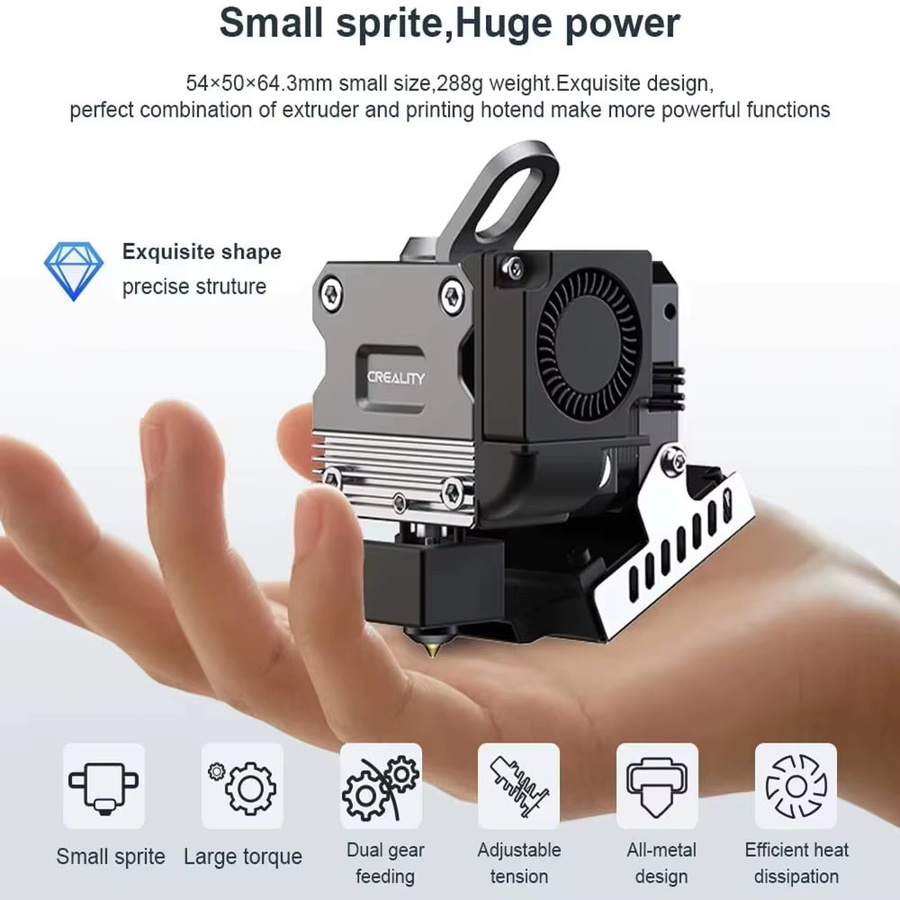 Creality Sprite Extruder Pro Kit 300 °C Hochtemperatur-Direktantrieb mit 3:5:1 Übersetzungsverhältnis für Ender-3-Serie FDM-Drucker in Schwarz - Bild 3