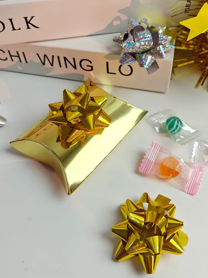 Goldene Kissen-Geschenkboxen aus Papier für Hochzeiten, Geburtstage und Partys - Bild 3
