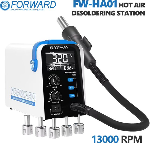 FORWARD FW-HA01 Heißluft-Entlötstation mit Präzisionstemperaturregelung, 800 W und 13000 U/min für die Mobiltelefon-Reparatur - Bild 1