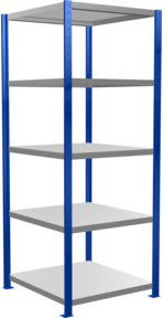 Schulte Grundregal Steckregal MULTIplus250 mit 5 Fachböden und Kreuzstrebe, Farbe: Enzianblau/Verzinkt, B/T/H: 200 x 75 x 80 cm - Bild 1