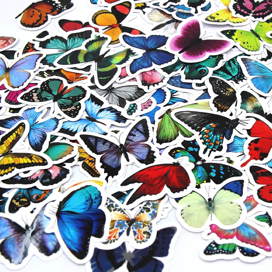 LOLEDE Schmetterling Aufkleber Set mit süßen Insekten-Cartoons in Multicolour für Kinder, Laptop, Fahrrad und Gepäck - Bild 4