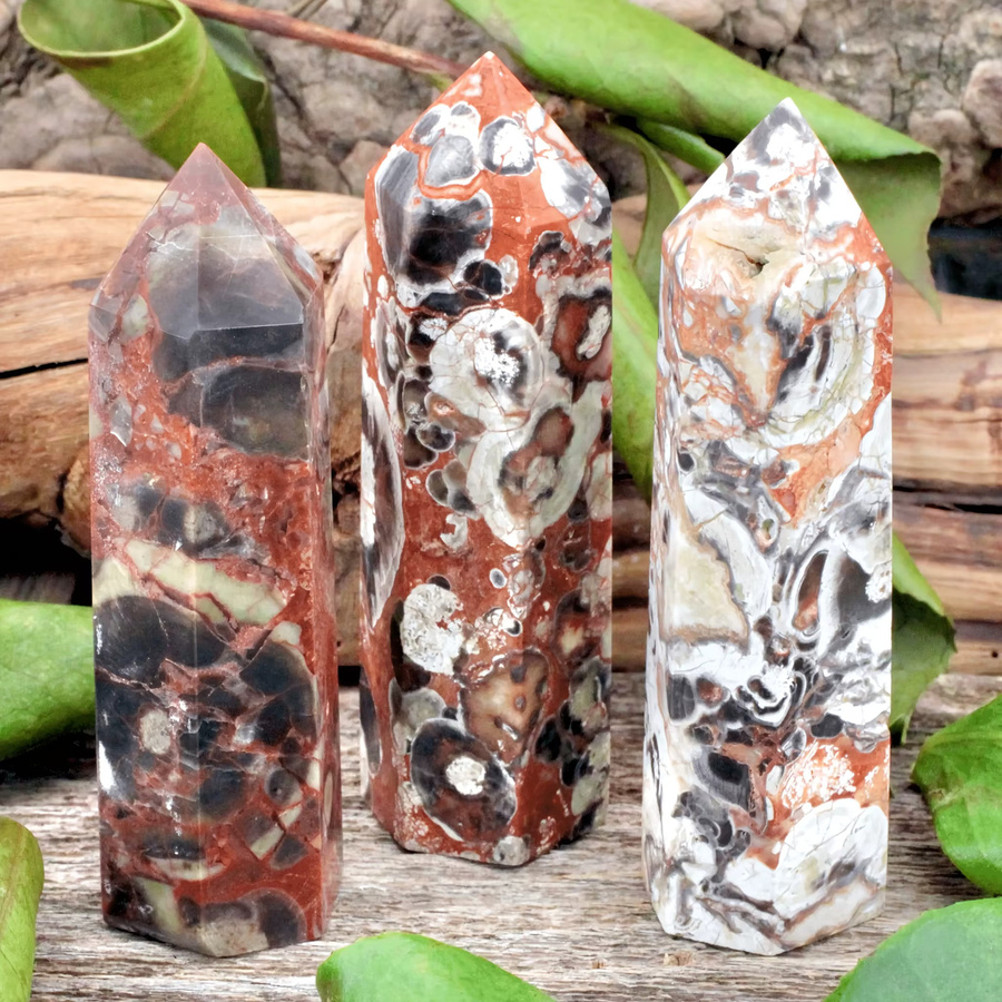 Crystalhola Money Agate Tower aus natürlichem Stein, handgeschnitzter und polierter Bohemian Naturstein in Multicolour zur Heimdekoration - Bild 3