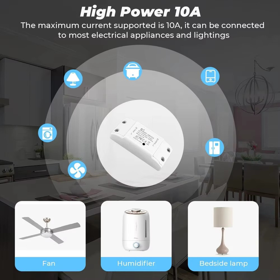 Szaoju Smart Switch WiFi Fernbedienung zur Heimsteuerung, kompatibel mit Alexa und Google Home, Weiß - Bild 3