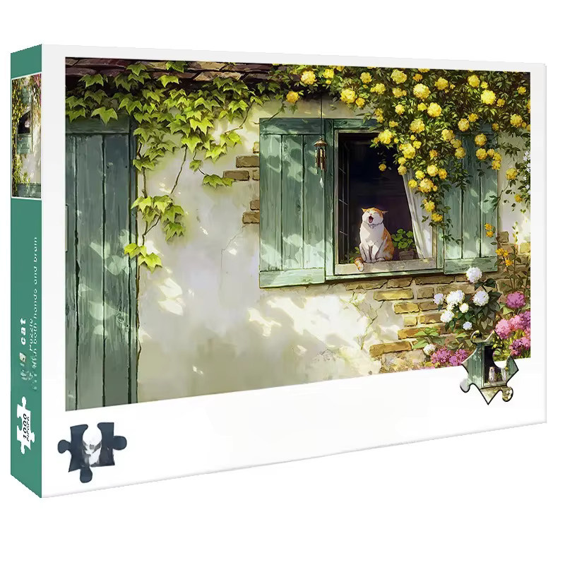 Fensterbank Katze Erwachsenen Papier Puzzle, 1.000 Teile - Bild 3
