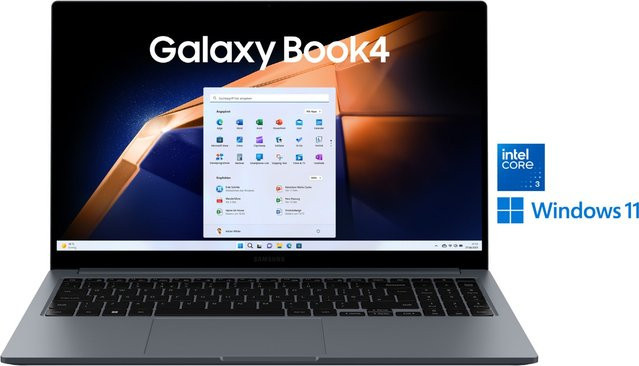 Samsung Galaxy Book4 Notebook grau, 15,6 Zoll Full HD, Intel Core 3 100U, 8 GB RAM, 256 GB SSD, Windows 11 - Bild 1