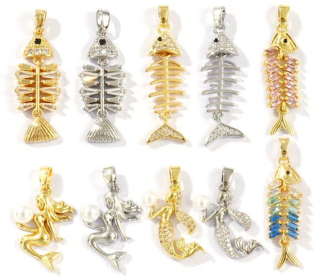 DoreenBeads Charm Anhänger Messing, 18 Karat vergoldet, Kristall, Unisex - Bild 1
