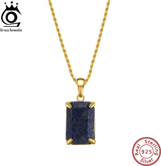 ORSA JEWELS Halskette, Lapislazuli, 925 Silber, Unisex - Bild 1