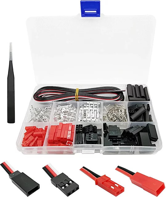400er Set Stecker Kit für JR JST SYP Futaba Servo Verlängerungskabel, 2/3 Pin Männlich und Weiblich, Multicolor, für RC Roboter Flugzeug und Auto - Bild 1
