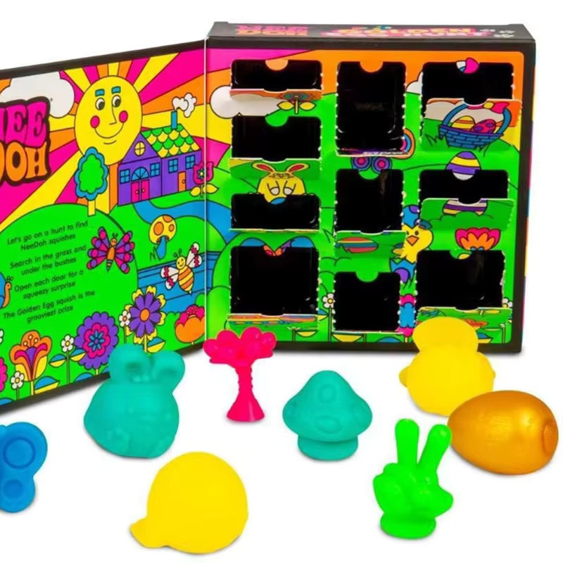 NeeDoh Adventskalender Überraschungsbox mit goldenem Ei und Schatzsuche-Spiel in Gold und Multicolour - Bild 3