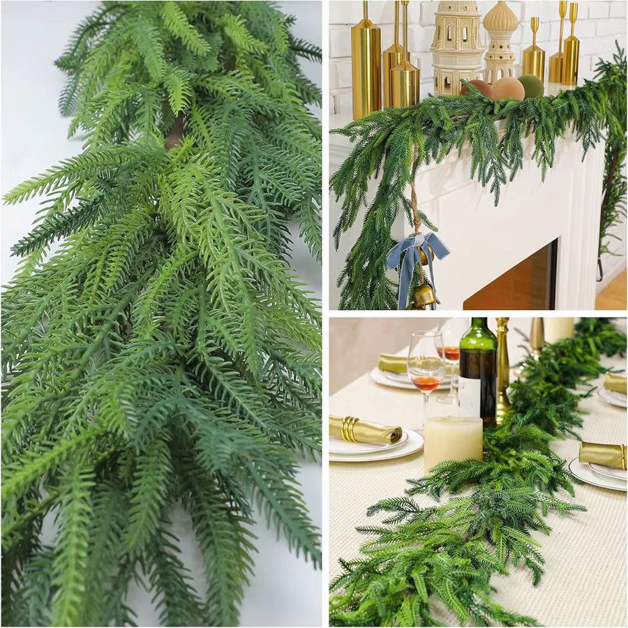 Künstliche Rattan-Ranken von smr in Grün für Weihnachtsbaum, Kranz und Garten-Dekoration - Bild 3