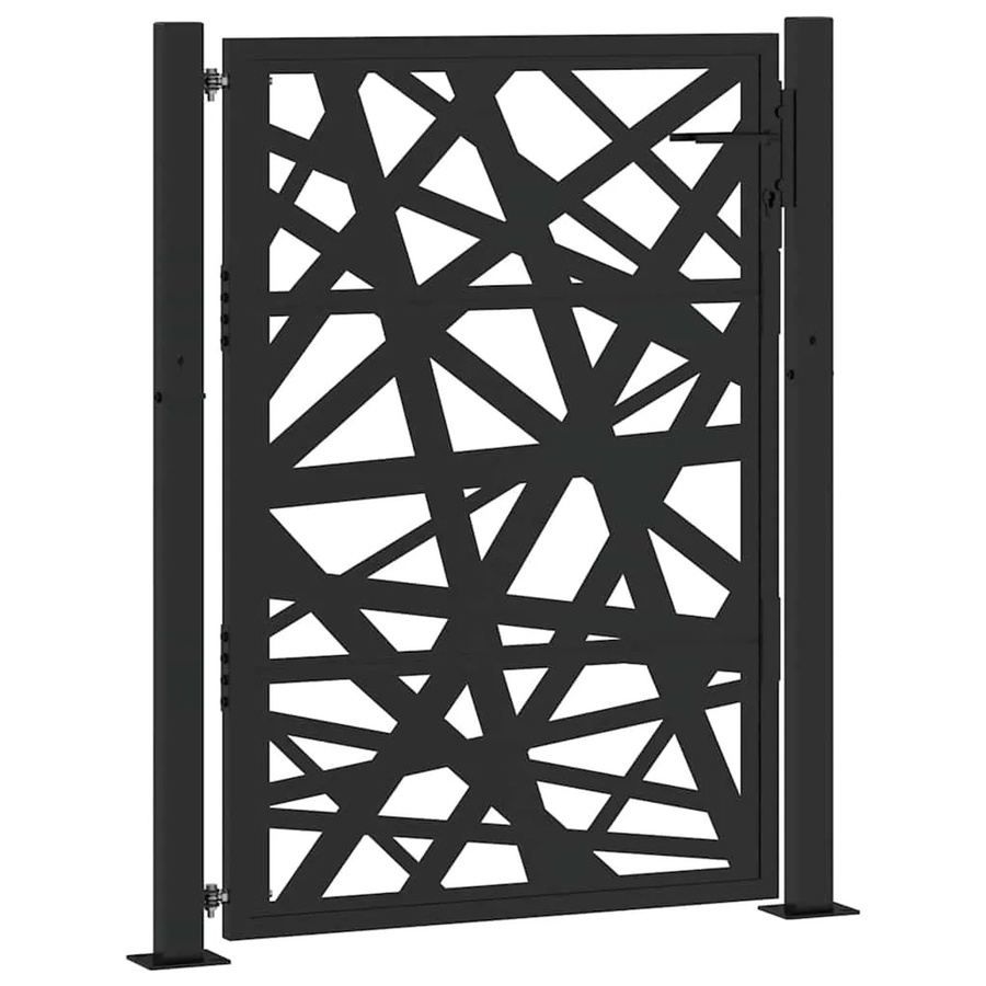 vidaXL Gartentor aus verzinktem Stahl in Schwarz, B/H: 110 x 130 cm - Bild 2