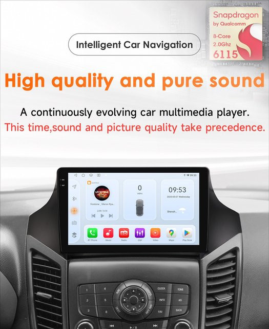 OSSURET Auto-Multimediaplayer für Chevrolet Orlando 2010 - 2018 mit kabellosem CarPlay, Android Auto, GPS und Bluetooth in Schwarz - Bild 1