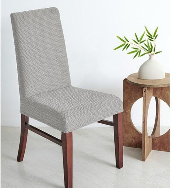 Yiran Furniture Wasserdichter und elastischer Schrägstuhlbezug für Esszimmerstühle, Grau, B/T/H: 35 x 35 x 4 cm - Bild 1