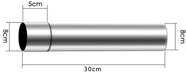 Edelstahl-Schornsteinrohr in Silber für optimale Abgasführung, Durchmesser: 8 cm, Länge: 30 cm - Bild 1