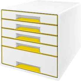 LEITZ Schubladenbox WOW CUBE 5214 für DIN A4, 5 Schübe, Gelb - Bild 1