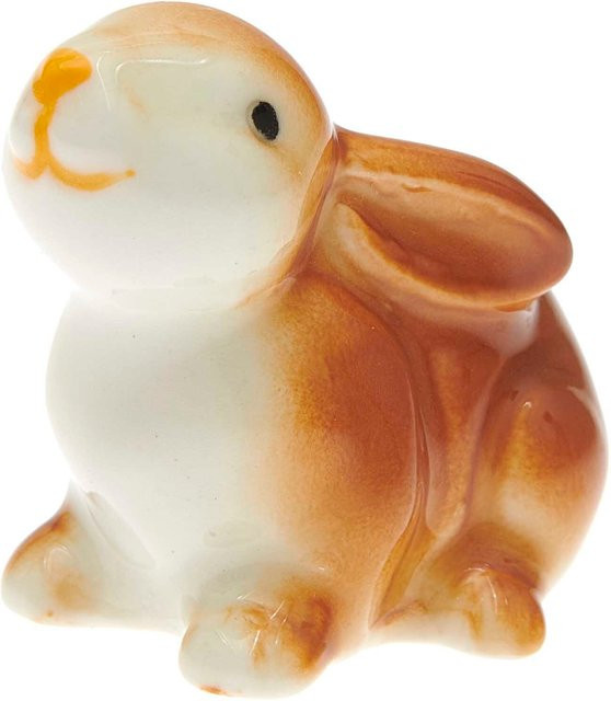 Rico Design Porzellan Hase liegend braun B: 4,0 cm, T: 2,5 cm, H: 4,2 cm - Bild 1