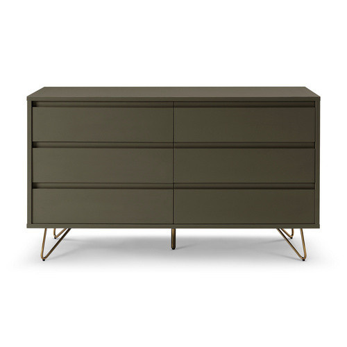 SalesFever Kommode mit 6 Schubladen in Grau und Gold, B/T/H: 120 x 40 x 70 cm - Bild 2