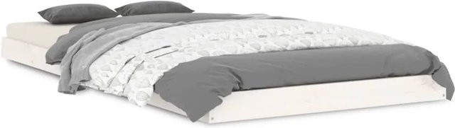 vidaXL Massivholzbett aus Kiefer in Weiß, Modernes Singlebett für Kinderzimmer, B/T/H: 90 x 190 cm - Bild 1