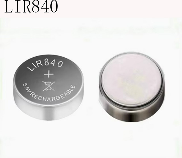 2er-Set LIR840 3,6V 18mAh wiederaufladbare Knopfzellenbatterie mit Stahlgehäuse in Silber für TWS Bluetooth-Headsets - Bild 1