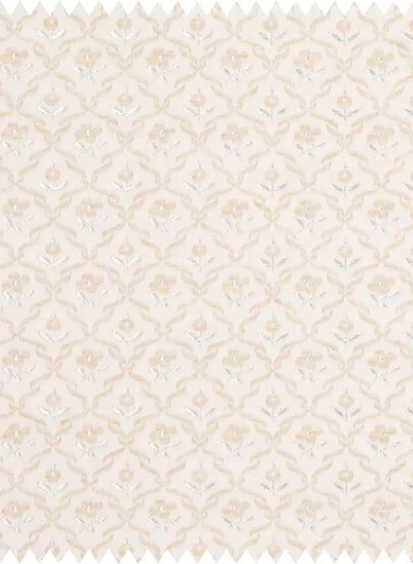 Quenin Fabric Myosotis Textilstoff mit floralem Muster in Beige Nacre - Bild 1