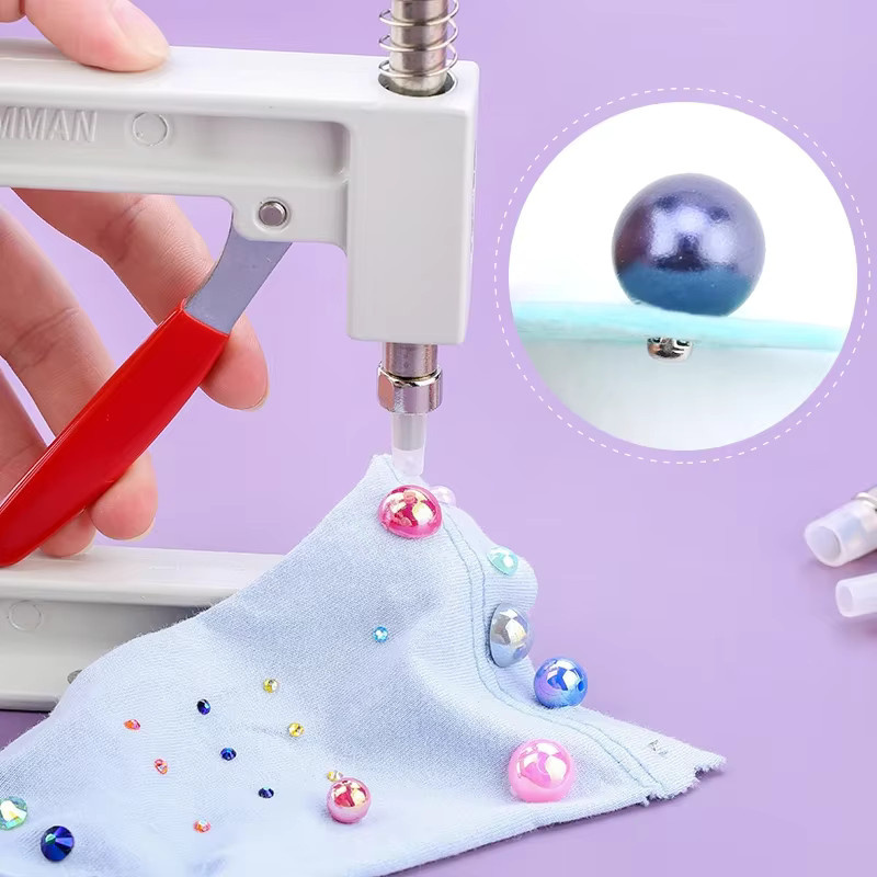 DUCRYSTAL Perlenfassung DIY Zubehör für Perlen-Nietenknöpfe zur Gestaltung von Hüten, Schuhen, Kleidung und Taschen - Bild 2
