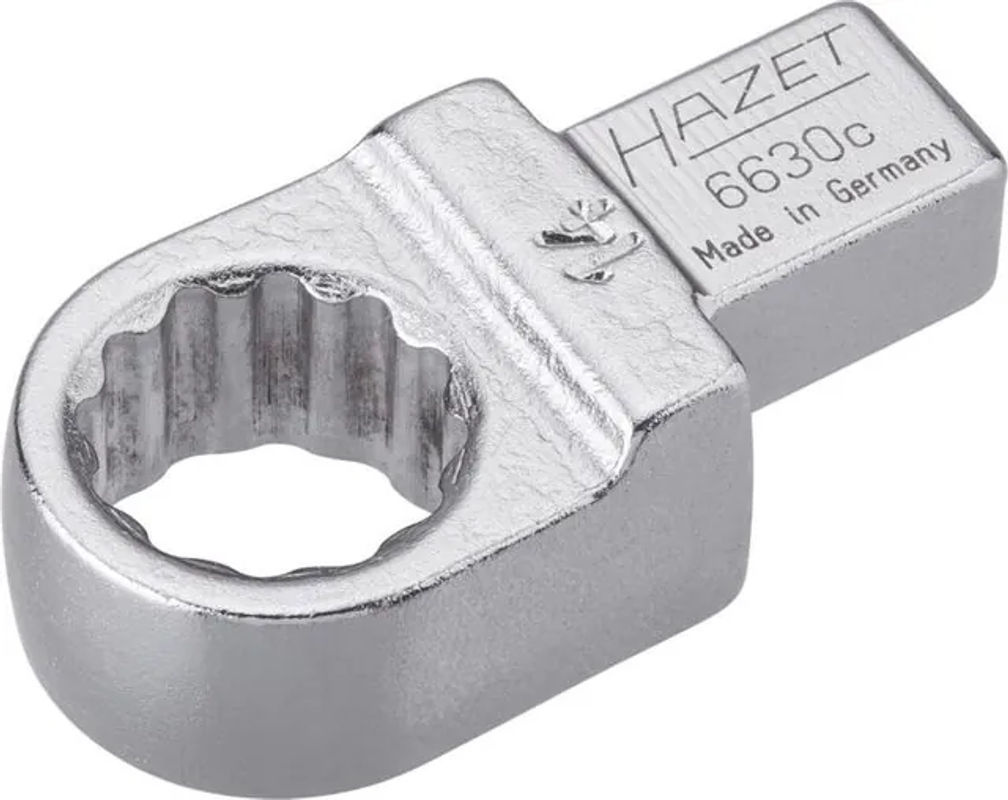 Hazet Einsteck-Ringschlüssel 6630C-14 mit 14 mm Vierkant 9 x 12 mm und Außen-Doppel-Sechskant-Tractionsprofil in Silber - Bild 2