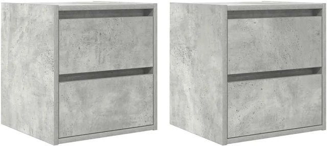 vidaXL Wand-Nachttische 2er-Set in Betongrau, B/T/H: 38 x 34 x 40 cm - Bild 1