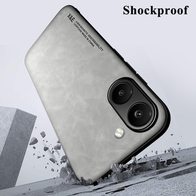 Stoßfeste Handyhülle aus PU-Leder und Silikon für Xiaomi POCO X8 Pro Max X7 X6 in Grau - Bild 3
