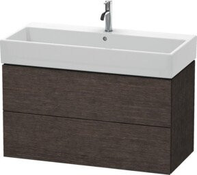 Duravit Waschtischunterschrank L-Cube in Braun Matt, wandhängend mit 2 Schubladen, Breite: 98,4 cm, Tiefe: 45,9 cm, Höhe: 54,4 cm - Bild 1