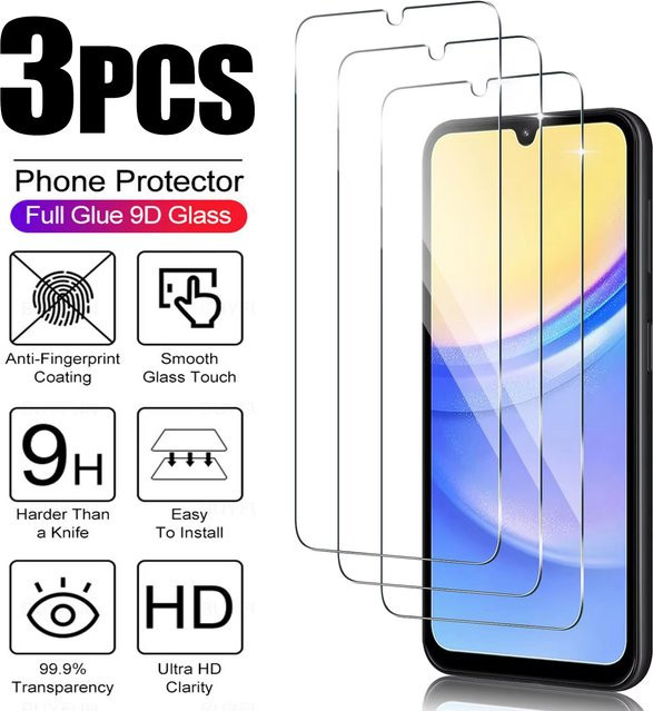 3er-Set gehärtetes Glas Display Schutzfolie für Xiaomi Redmi und Note Modelle, transparent - Bild 1