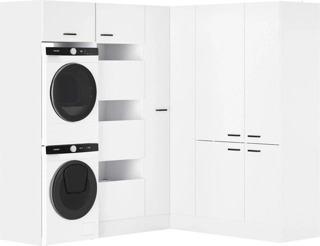 OPTIFIT Waschsäulen-Set Bonn214 in Weiß, B/T/H: 213,2 x 57,1 x 210 cm - Bild 1