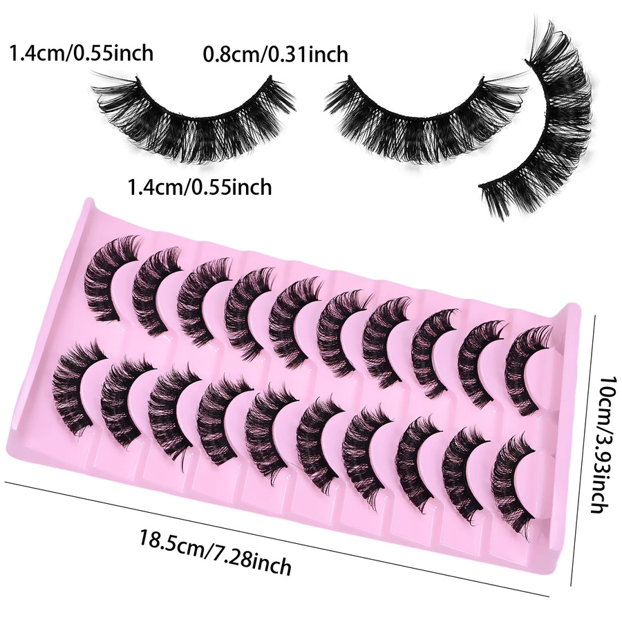JIEFUXIN DD Curl Faux Mink Volumen-Wimpern, 10 Paar, Damen - Bild 4