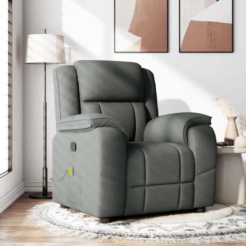 Vidaxl Massagesessel Relaxsessel aus Stoff in Anthrazit und Grau - Bild 1