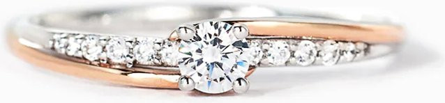 Huitan Eheringe, Bicolor, Zirkonia, Damen, Roségold - Bild 1