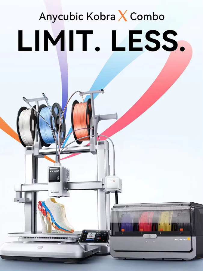 Anycubic Kobra X Combo FDM 3D-Drucker mit KI-Erkennung und bis zu 19 Farben Druckmöglichkeit - Bild 3