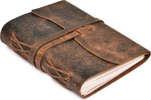 LEATER VILLAGE Vintage Leder Journal Braun mit 240 linierten Seiten, B/H: 20 x 15 cm - Bild 1