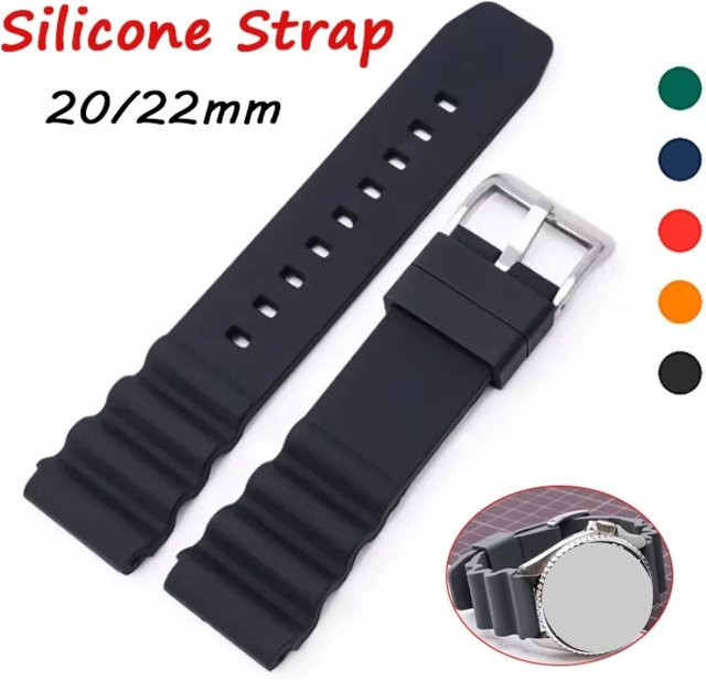 Silikonarmband, 20mm 22mm, Unisex, Wasserdicht - Bild 1