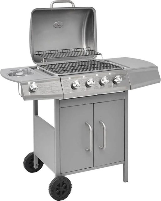 vidaXL Gasgrill Flammen in Silber aus Edelstahl - Bild 1