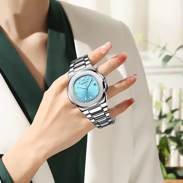 LIGE Armbanduhr Quarz, Edelstahl, Blau, Silber, Damen - Bild 1