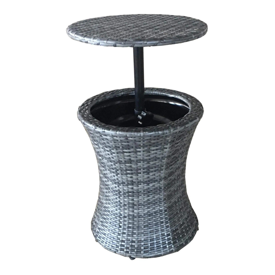 DELUKE Gartentisch YANN Getränkekühler aus Stahl-Kunststoff in Dunkelgrau, B/T/H: 45 x 45 x 85 cm, wetterfester Outdoor-Tisch für Garten und Terrasse - Bild 2
