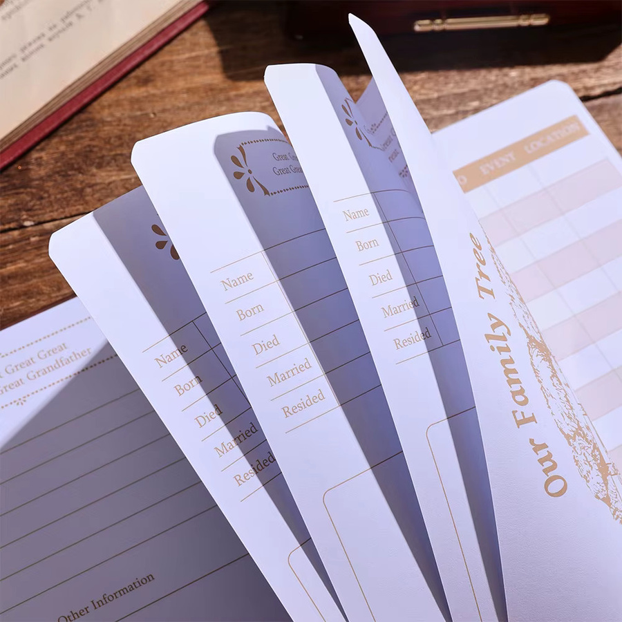 Family History Tree Record Book: Dein Leitfaden zur Erstellung deiner Genealogie und zur Nachzeichnung deiner Familienherkunft, braun, 48 Blatt - Bild 4