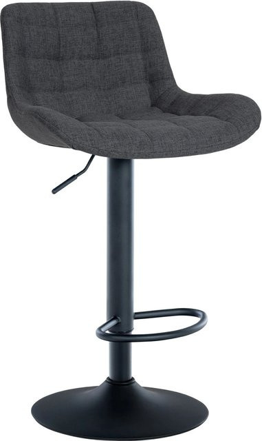 DELUKE Barhocker CARAM Barstuhl in Schwarz mit Lehne, höhenverstellbar und drehbar, B/T/H: 48 x 54 x 81 cm - Bild 1