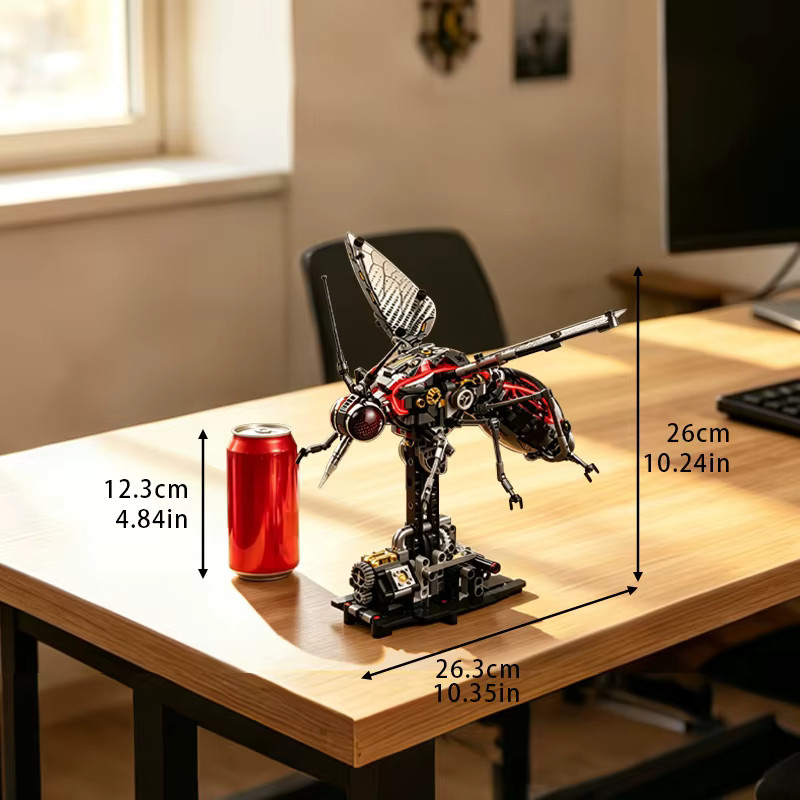 MJ Mechanisches Mücken-Baustein-Modell im Technik-Stil mit 747 Teilen als kreative Schreibtischdekoration für Sammler - Bild 3