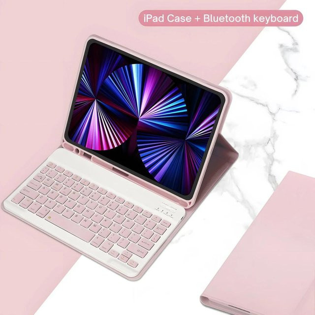Samsung Bluetooth Tastaturhülle für Galaxy Tab A11 8,7 Zoll SM-X130 SM-X133 SM-X135 in Pink mit QWERTZ German Layout - Bild 1