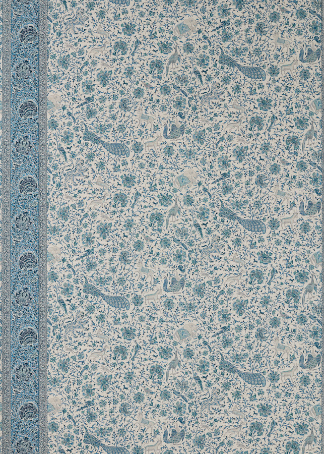 Zoffany Tapete Mughal Menagerie in Mazarine Blue mit Tierprint und orientalischem Design - Bild 1