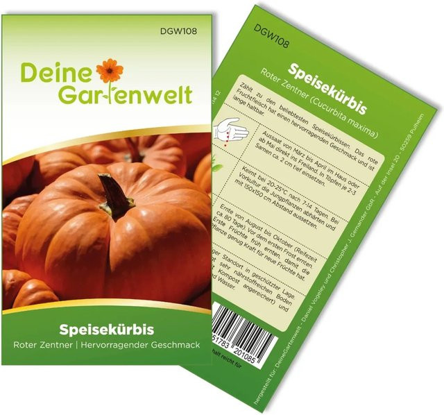 Deine Gartenwelt Riesenkürbis Roter Zentner Gemüsesamen - Bild 1
